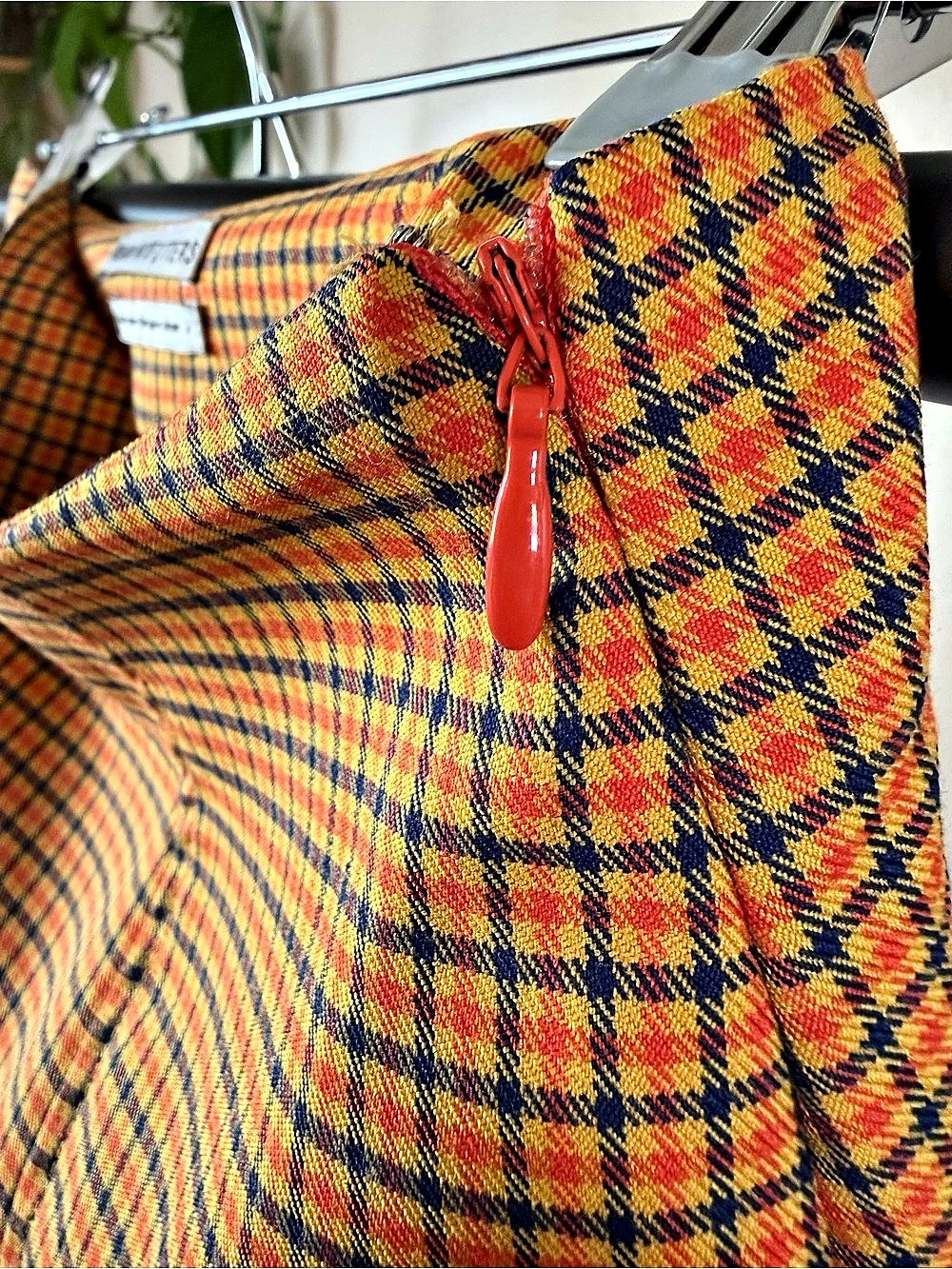 Urban Outfitters Plaid Mini Skirt in Orange & Blue Size Small Like New